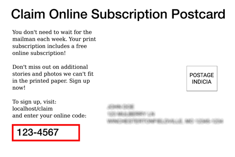 Claim online postcard access code